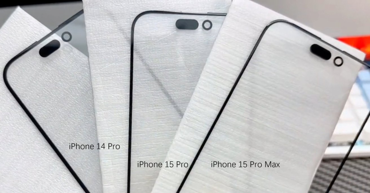 Rò rỉ mặt kính iPhone 15 Pro Max cho thấy viền cực mỏng