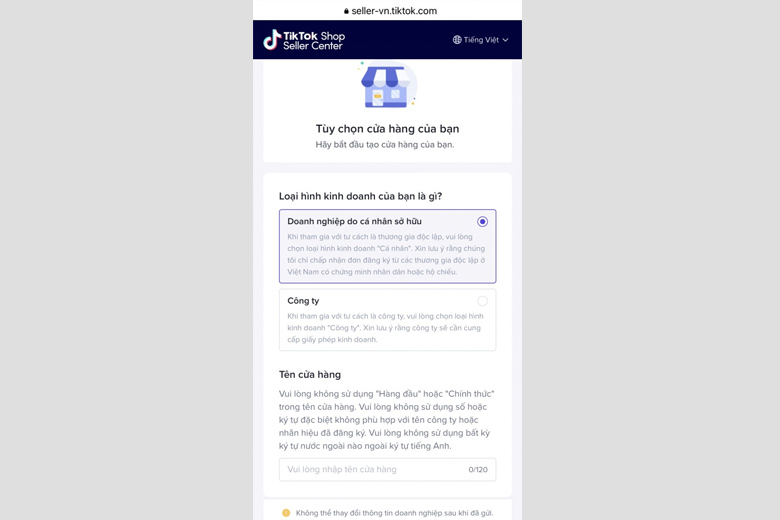 Cách tạo TikTok Shop