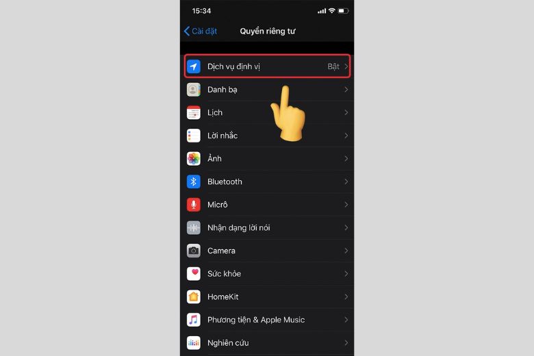 tắt định vị iphone