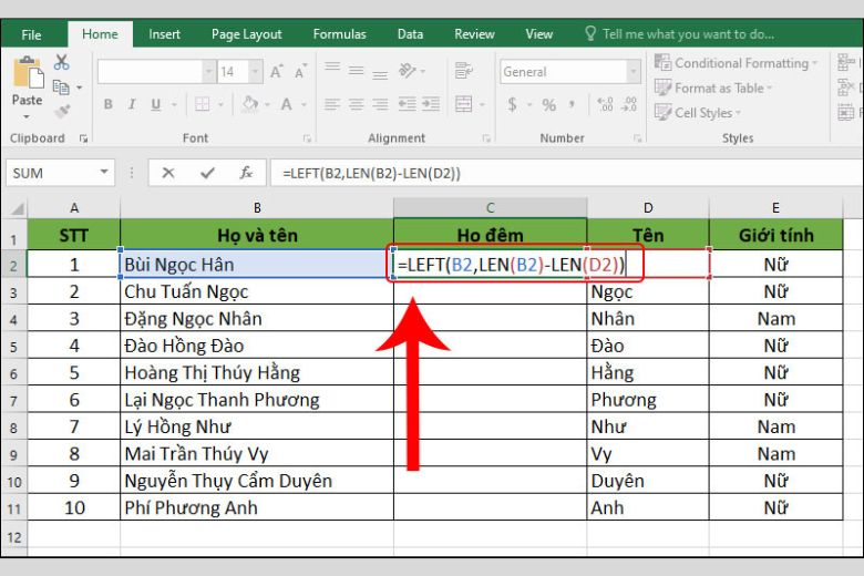 cách sắp xếp tên theo thứ tự abc trong excel