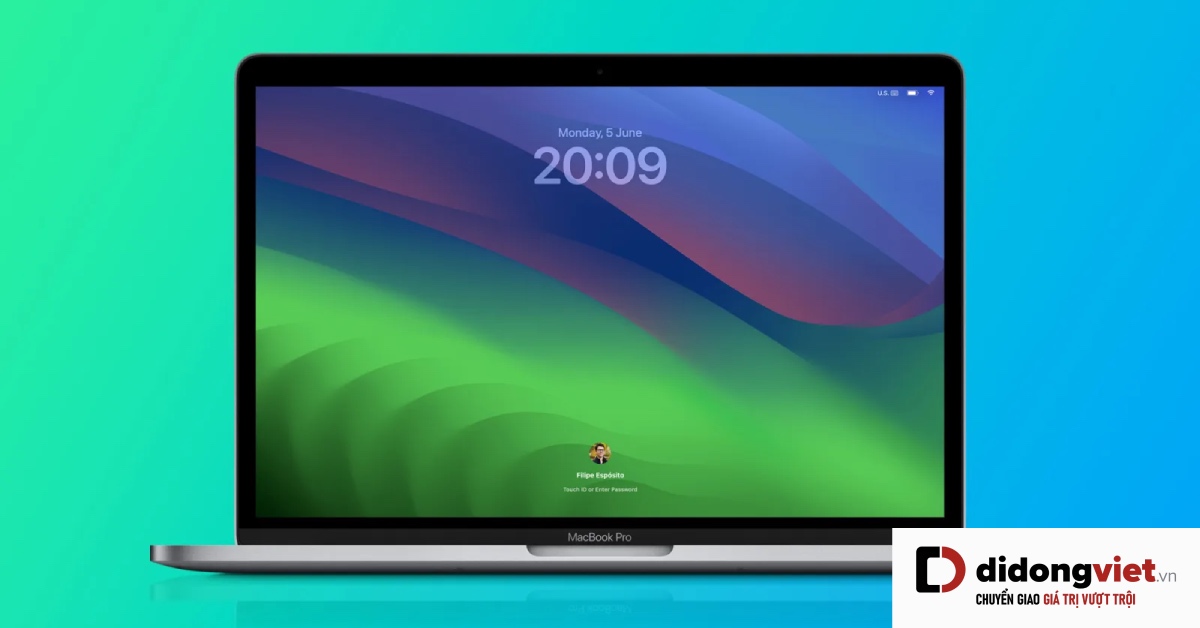 macOS 14 – Sonoma với màn hình khóa và hình nền mới
