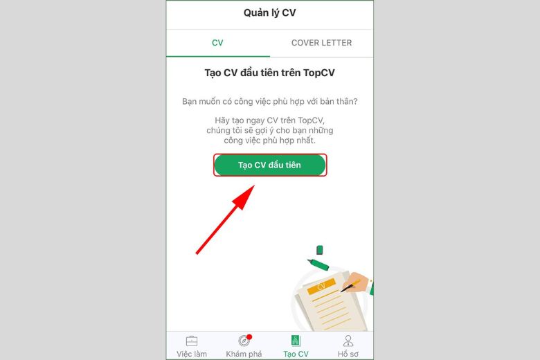 tạo cv trên điện thoại