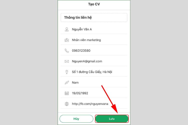 tạo cv trên điện thoại