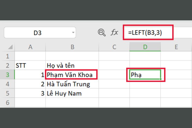 các hàm cơ bạn dạng nhập excel