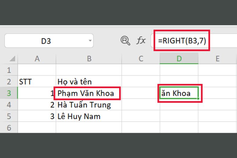 các hàm cơ phiên bản vô excel