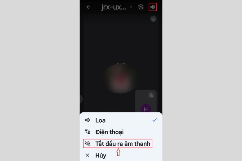 Tắt loa Google Meet trên điện thoại