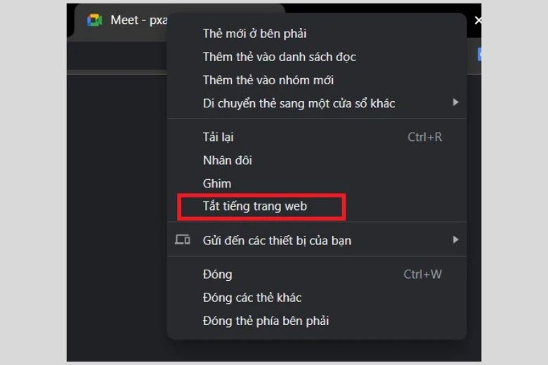 Tắt loa Google Meet trên máy tính