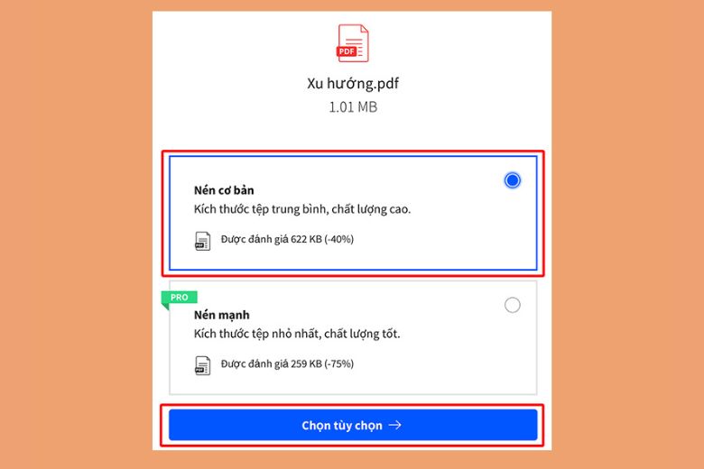 cách giảm dung lượng file pdf