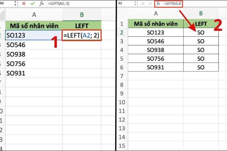 Cách tách chữ trong Excel