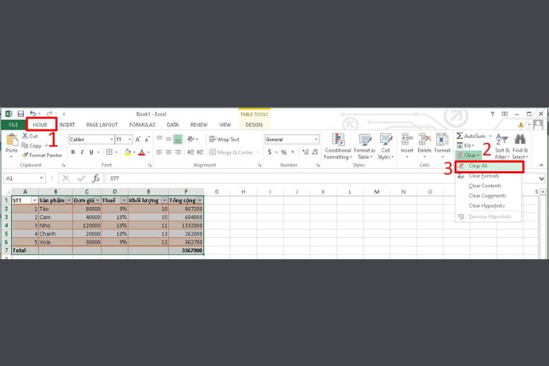 cách tạo bảng trong excel