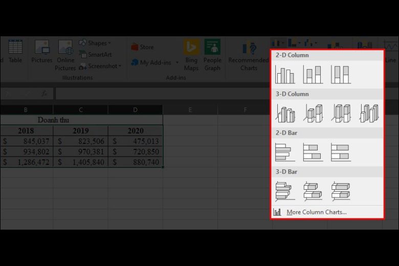 cách vẽ biểu đồ gia dụng nhập excel