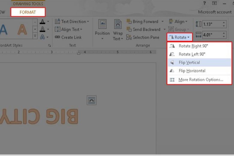 cách xoay chữ trong Word