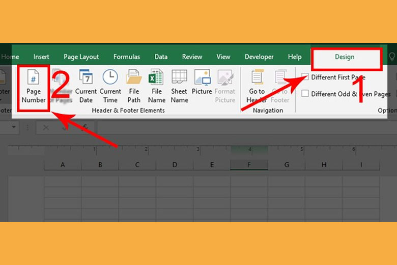 đánh số trang trong excel