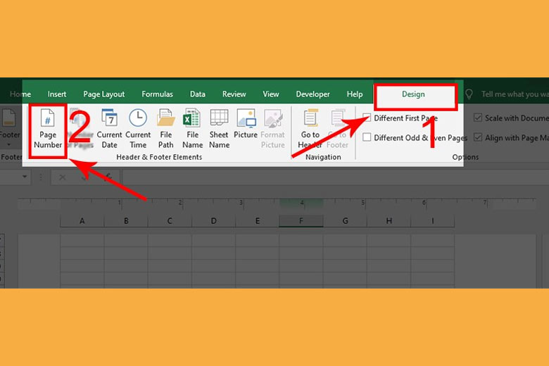 đánh số trang trong excel