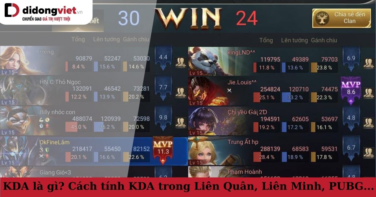 KDA là gì? Cách tính chỉ số KDA cho game thủ trong game Liên Quân, Liên Minh, PUBG…