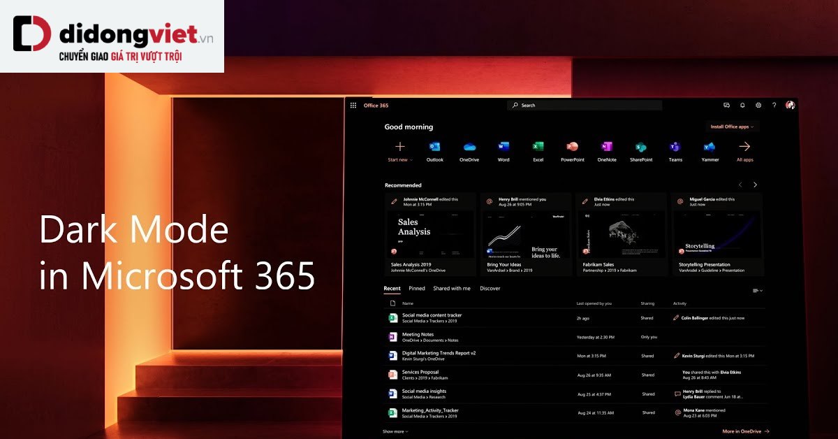 Phiên bản web của Microsoft Office đã có giao diện dark mode