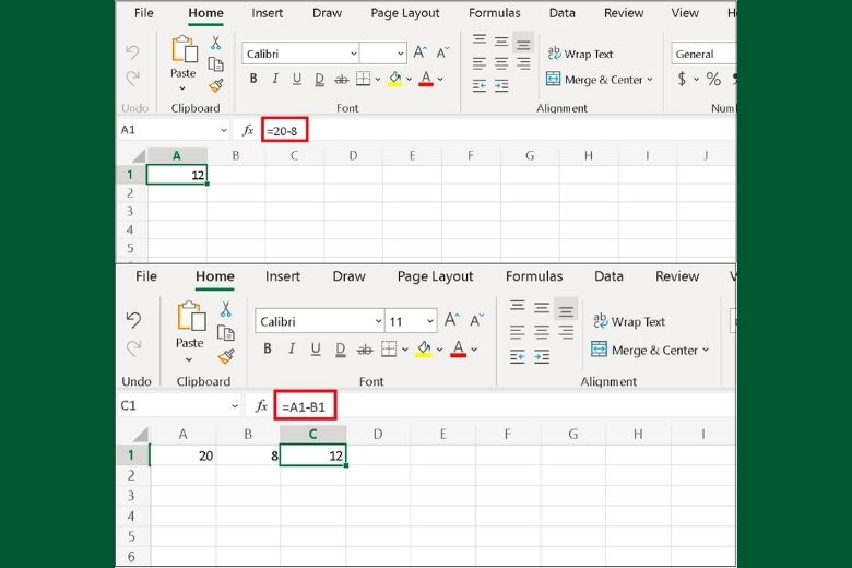 hàm trừ trong Excel