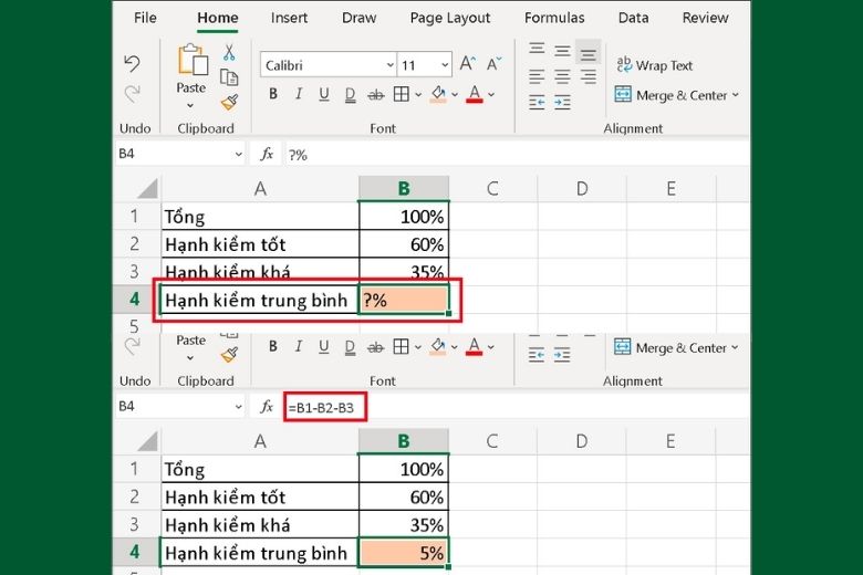 hàm trừ trong Excel