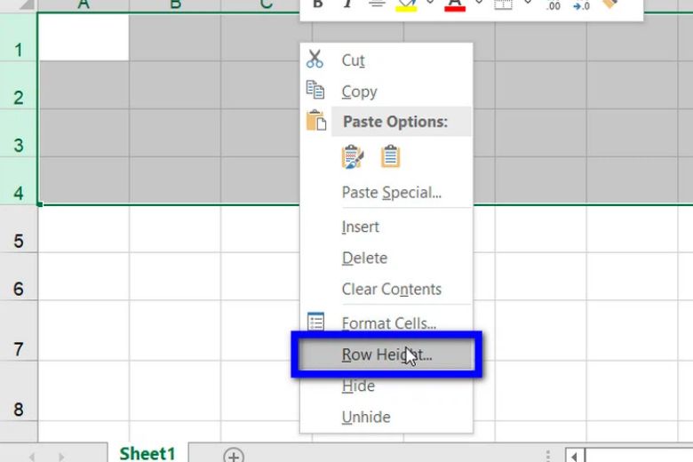 cách giãn dòng trong Excel
