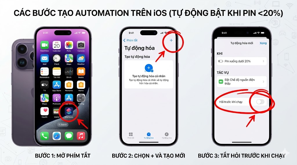 Cách tạo shortcut trên iPhone (iOS)