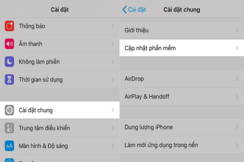 Cách update iOS 13.4 cho tới iPhone 6