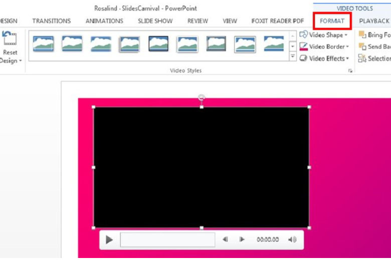 Thay đổi kích thước hoặc chỉnh sửa video bằng cách nhấp chuột phải vào video và chọn Format