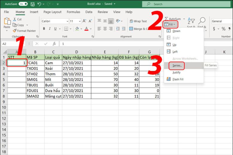 cách đánh số thứ tự trong excel