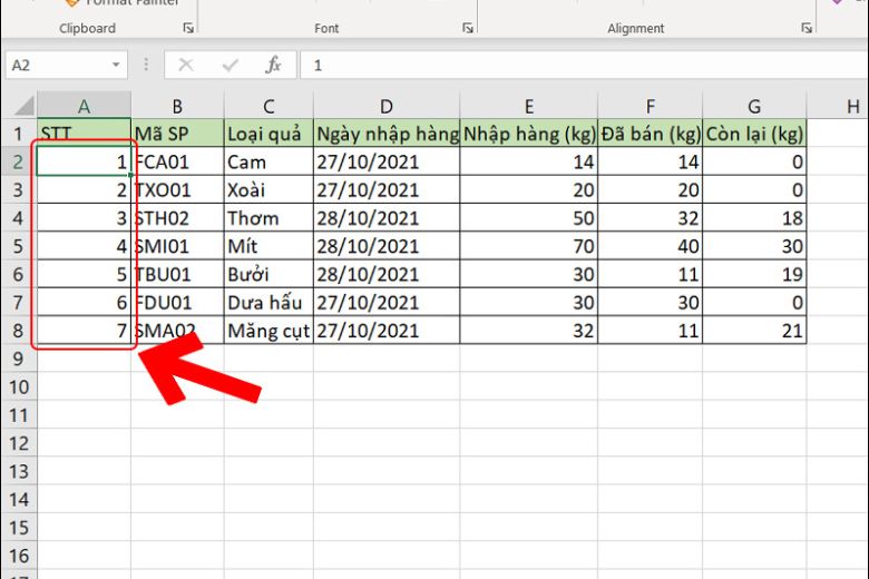 cách đánh số thứ tự trong excel