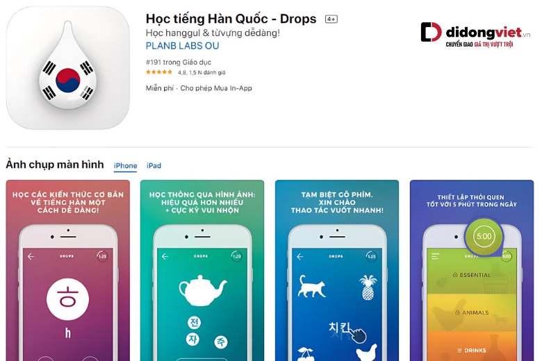 Tổng hợp 21 app học tiếng Hàn miễn phí tốt nhất cho người mới bắt đầu 41 drops ung dung hoc tieng han