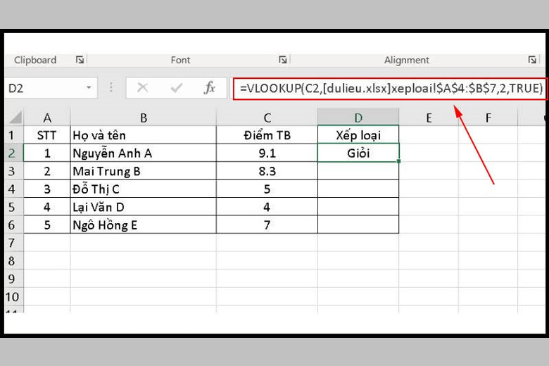 Cách dùng hàm Vlookup giữa 2 sheet