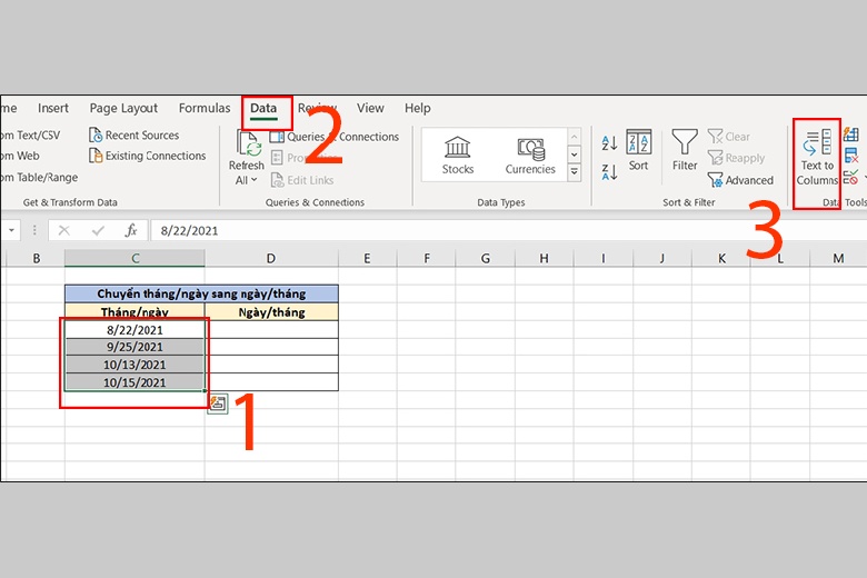 Định dạng ngày tháng trong Excel