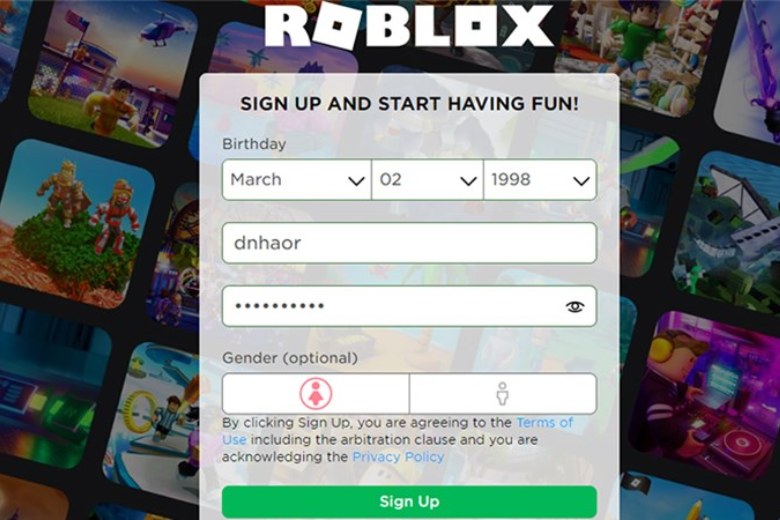 Cách đăng nhập Roblox
