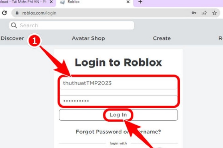 Cách đăng nhập Roblox