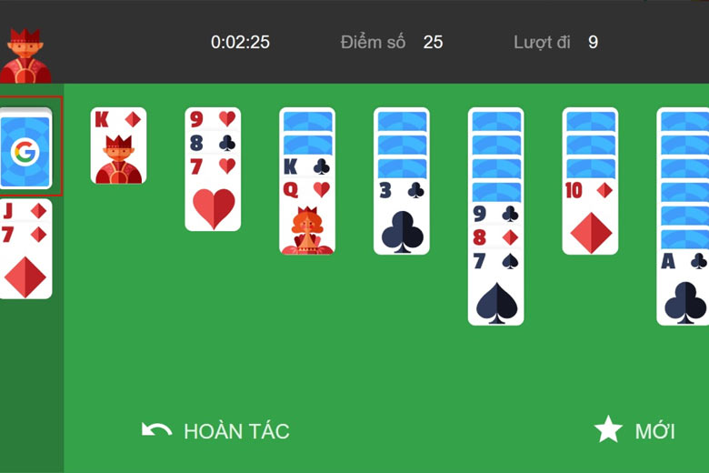 Bài Solitaire trên Google