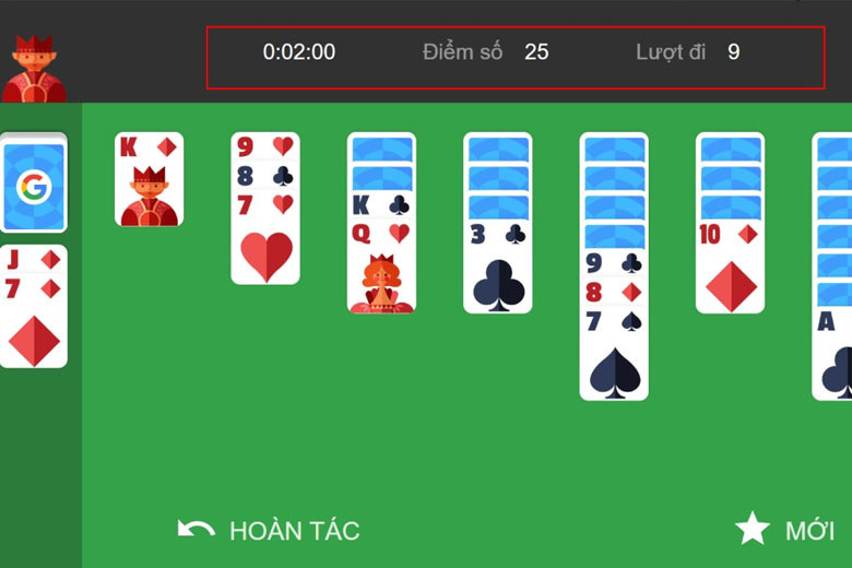 Bài Solitaire trên Google