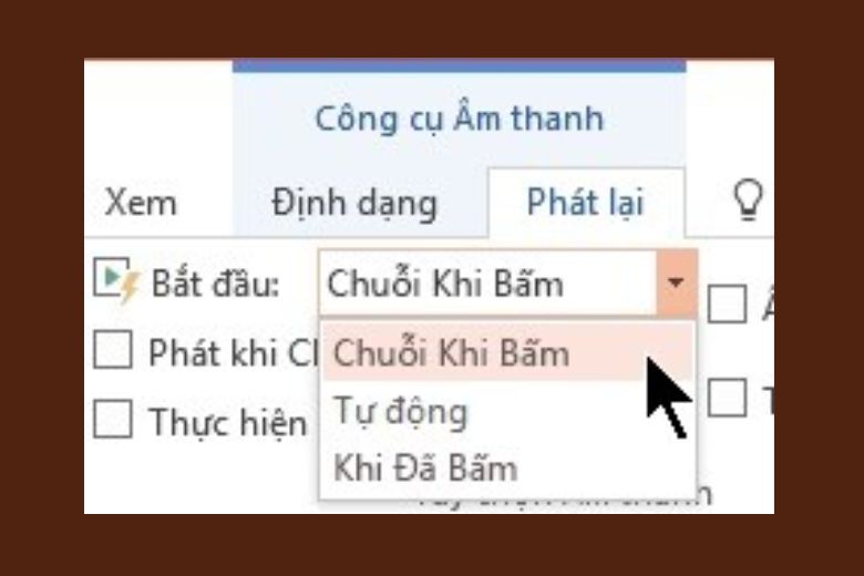 Chọn Định dạng rồi chọn Chuỗi khi bấm