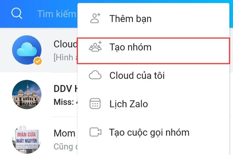 cách tạo nhóm trên zalo