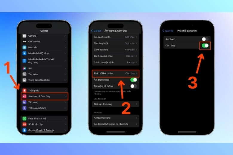 Cách tắt rung iPhone cho bàn phím gõ phím