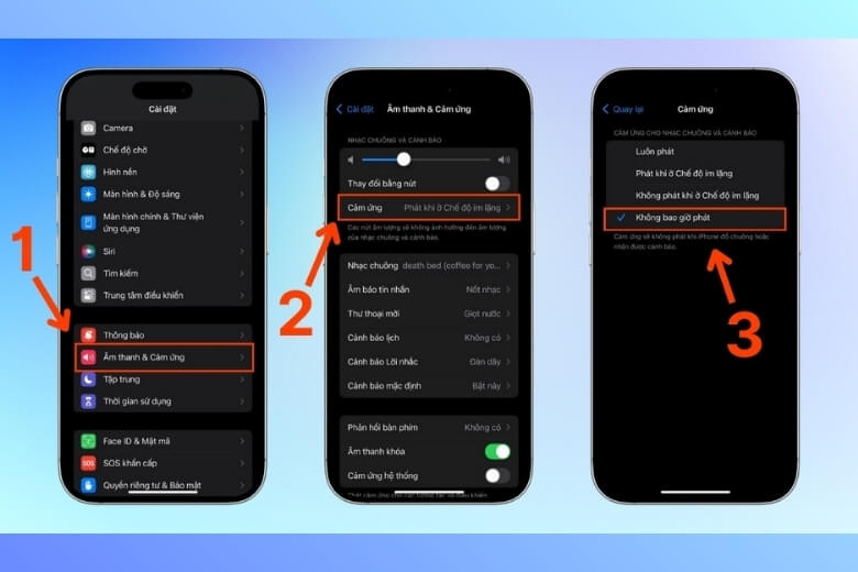 Cách tắt rung iPhone qua Âm thanh Cảm ứng