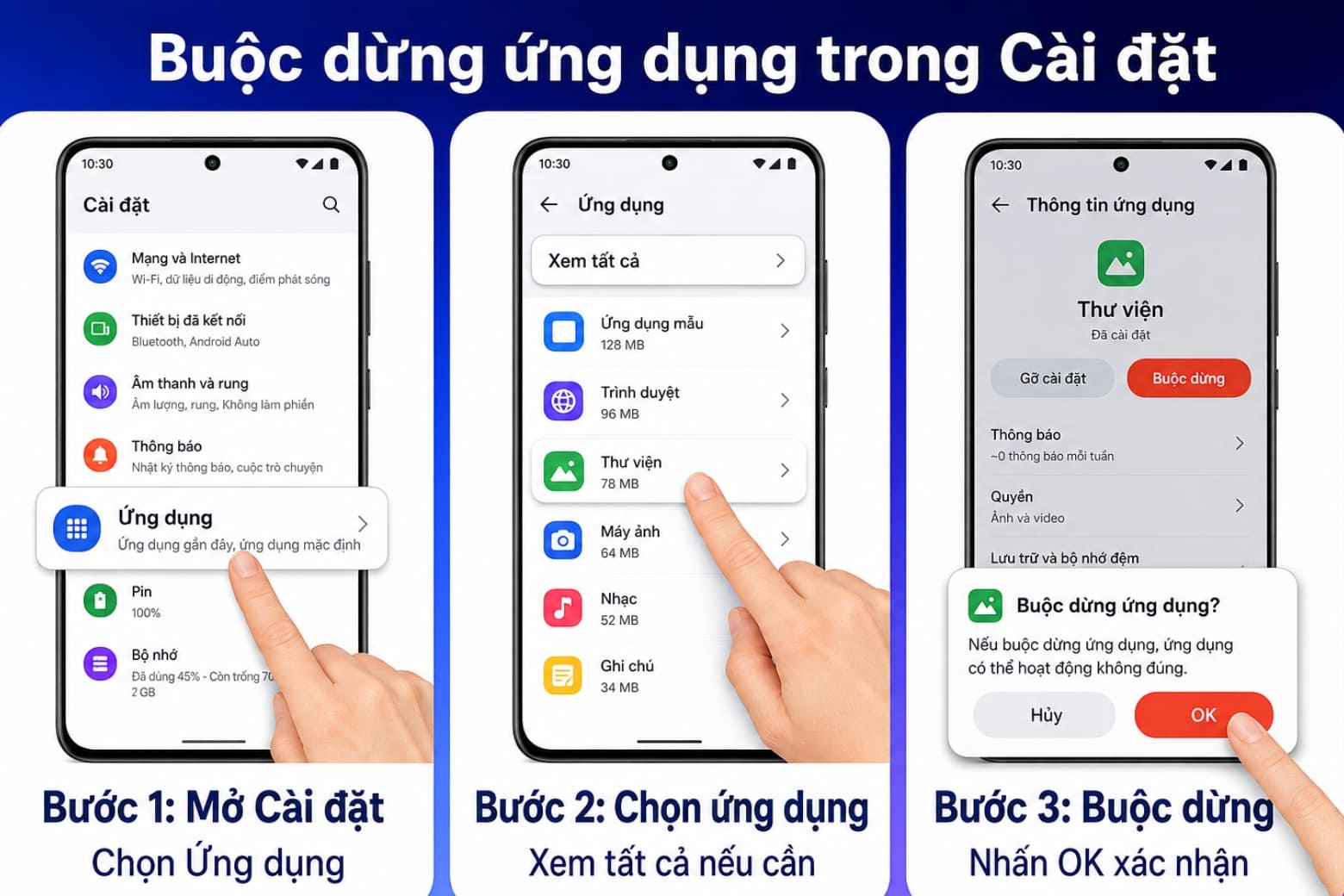 Cách tắt ứng dụng chạy ngầm trên điện thoại Android, iPhone 12 Buộc dừng giúp xử lý nhanh những ứng dụng bị treo hoặc hoạt động bất thường