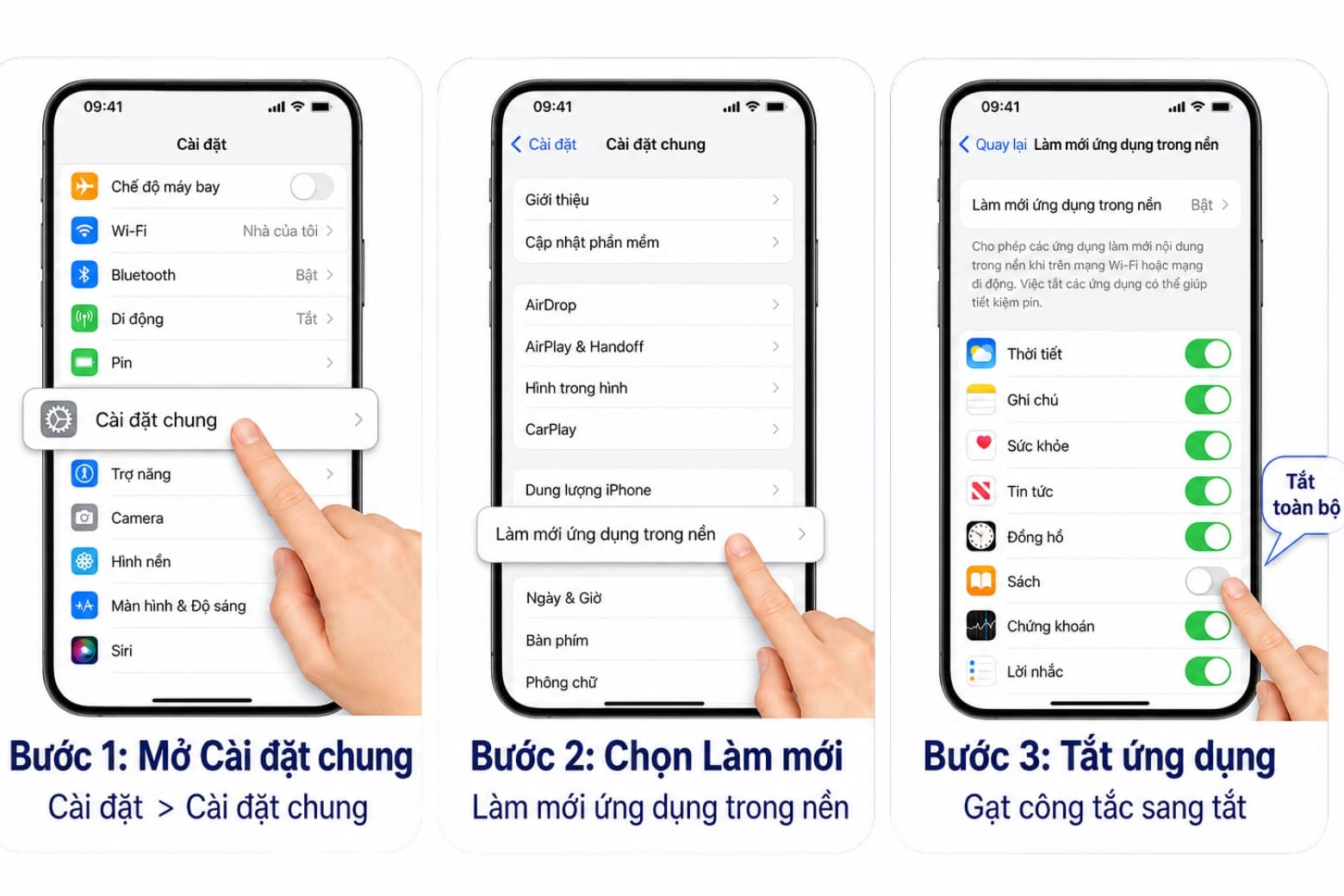 Cách tắt ứng dụng chạy ngầm trên điện thoại Android, iPhone 17 Tắt làm mới nền giúp hạn chế ứng dụng tự cập nhật nội dung khi không sử dụng