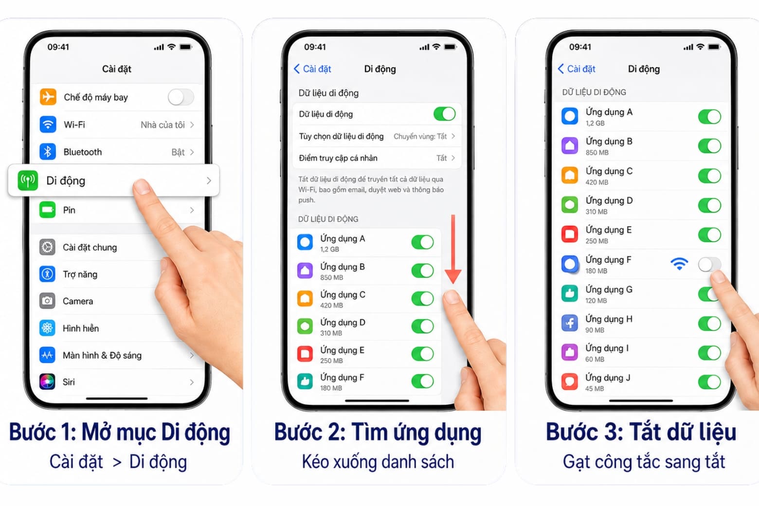 Cách tắt ứng dụng chạy ngầm trên điện thoại Android, iPhone 18 Hạn chế dữ liệu di động giúp kiểm soát dung lượng mạng mà từng ứng dụng sử dụng