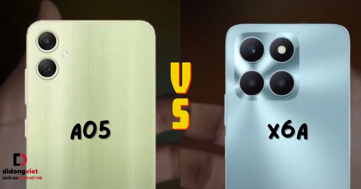 So sánh điện thoại Samsung Galaxy A05 và Honor X6a