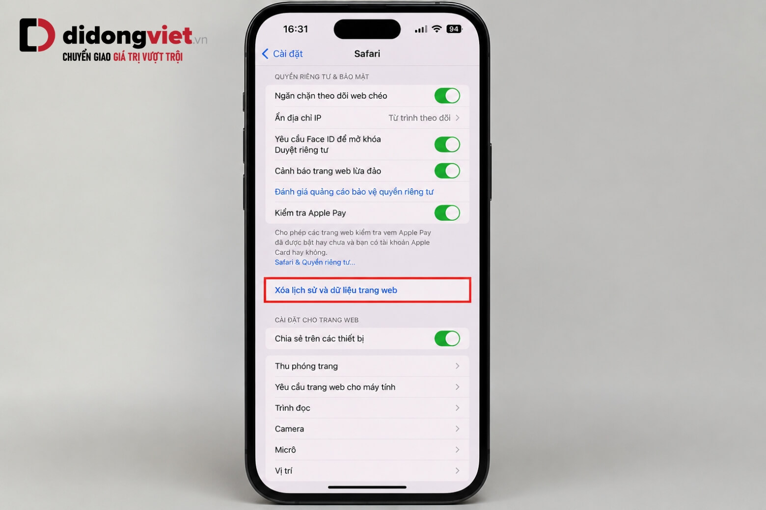 Cách giải phóng dung lượng iPhone khi máy báo đầy bộ nhớ liên tục 10 Giải phóng dung lượng iPhone qua xóa dữ liệu Safari