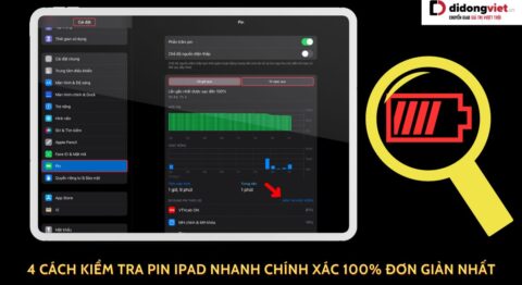 Cách kiểm tra pin iPad