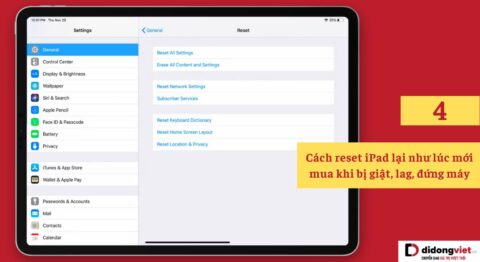 Cách reset iPad