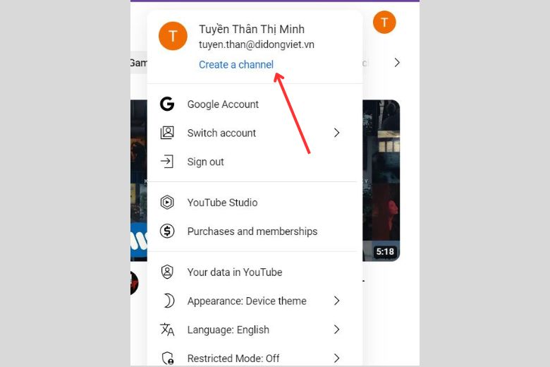 cách tạo kênh youtube