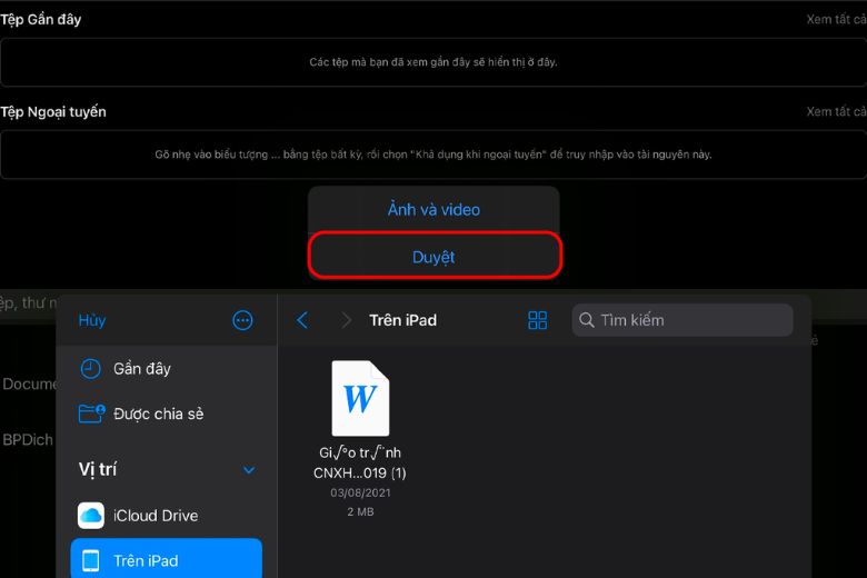 Cách lưu File trên iPad 
