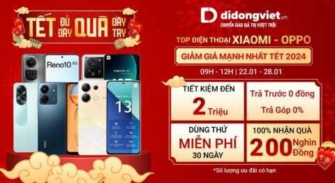 Tết Đỏ Dư Lộc : Điện thoại giá sốc chỉ từ 990K, trả góp 0%, dùng thử 30 ngày miễn phí. 100% nhận quà tặng trị giá 200K