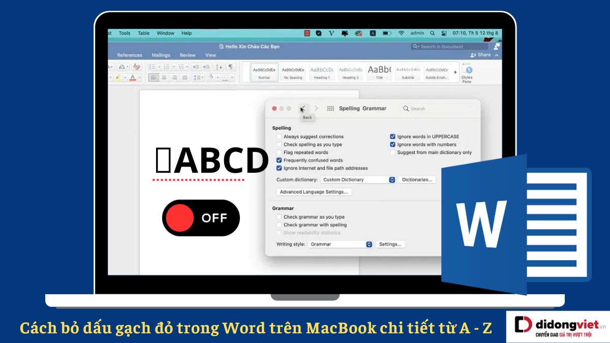 Cách bỏ dấu gạch đỏ trong Word trên MacBook nhanh dễ làm nhất
